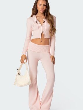 Edikted Desiree Knitted Fold Over Pants – Size M
